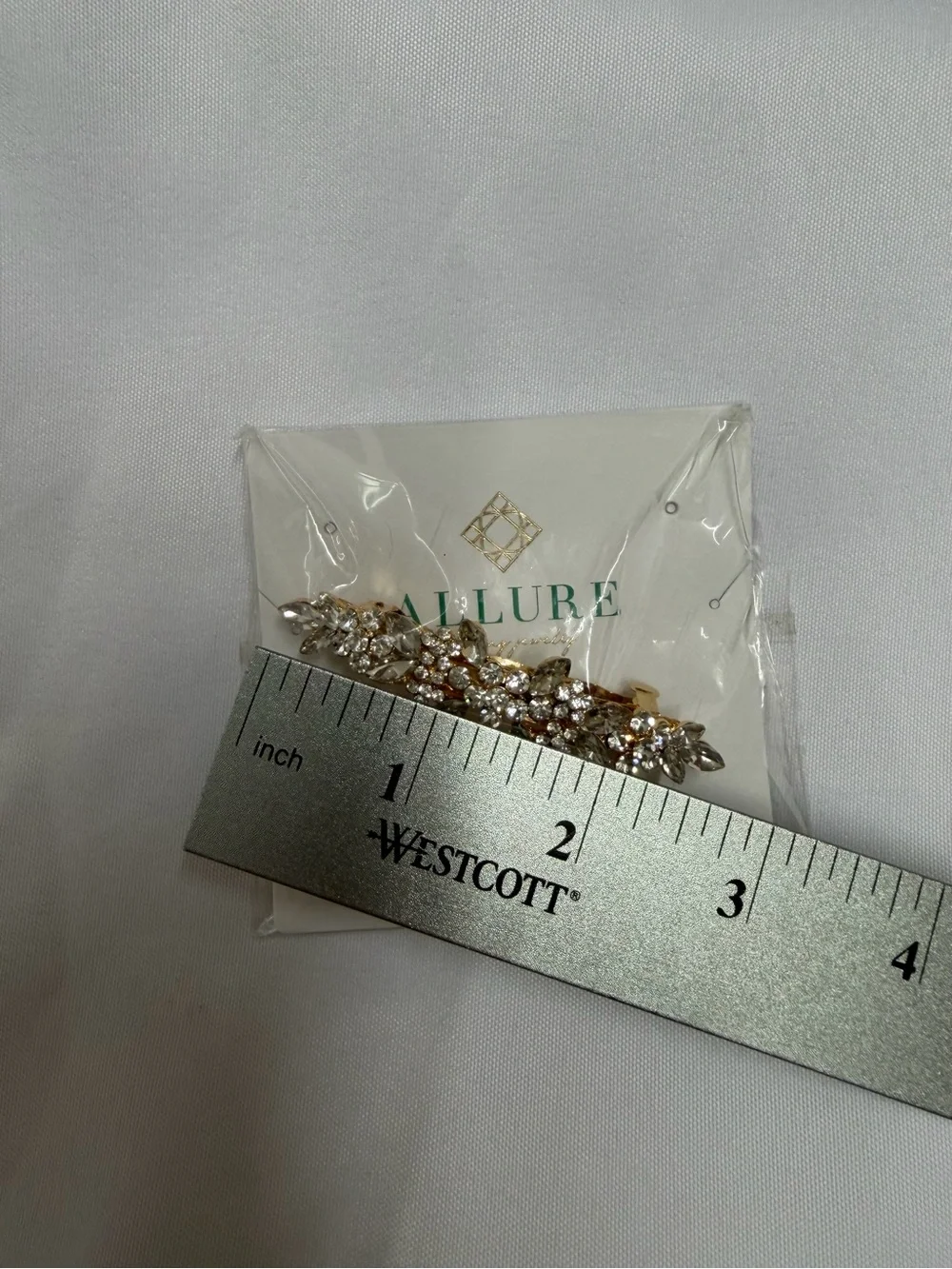 Allure Gold Floral Rhinestone Barrette